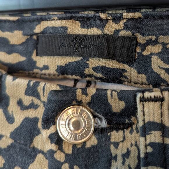 7 For All Mankind 7FAM The Ankle Skinny Jeans Royal Leopard Print Size 25 - Picture 4 of 10